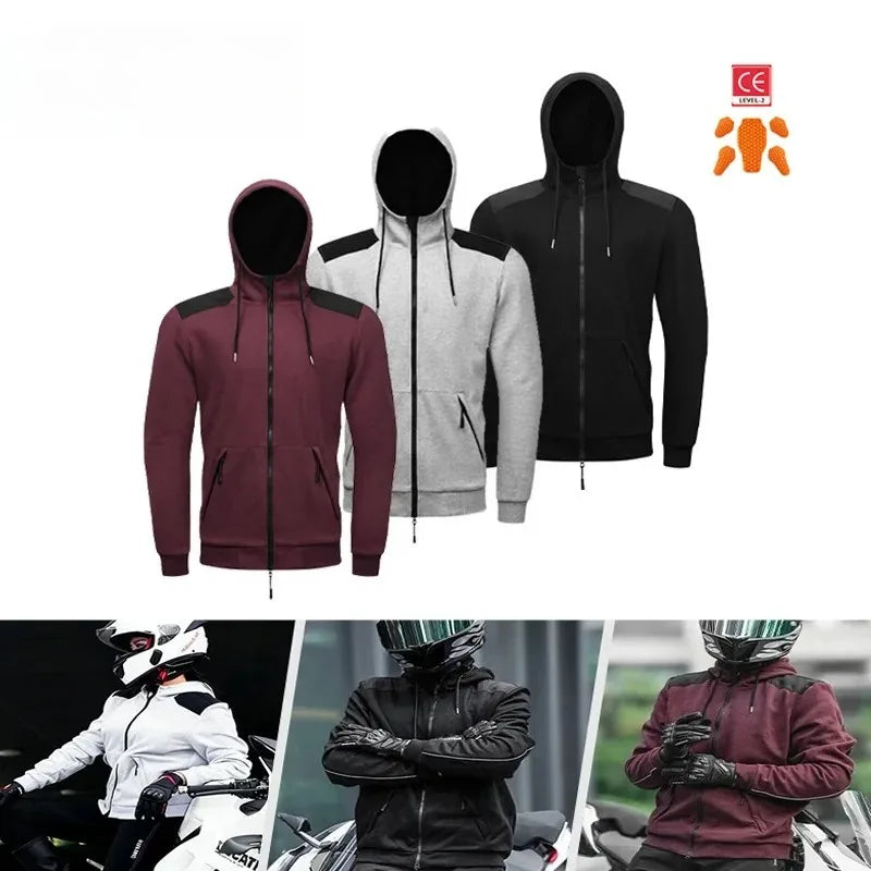 Warm Armored Hoodie with CE Certified Protection