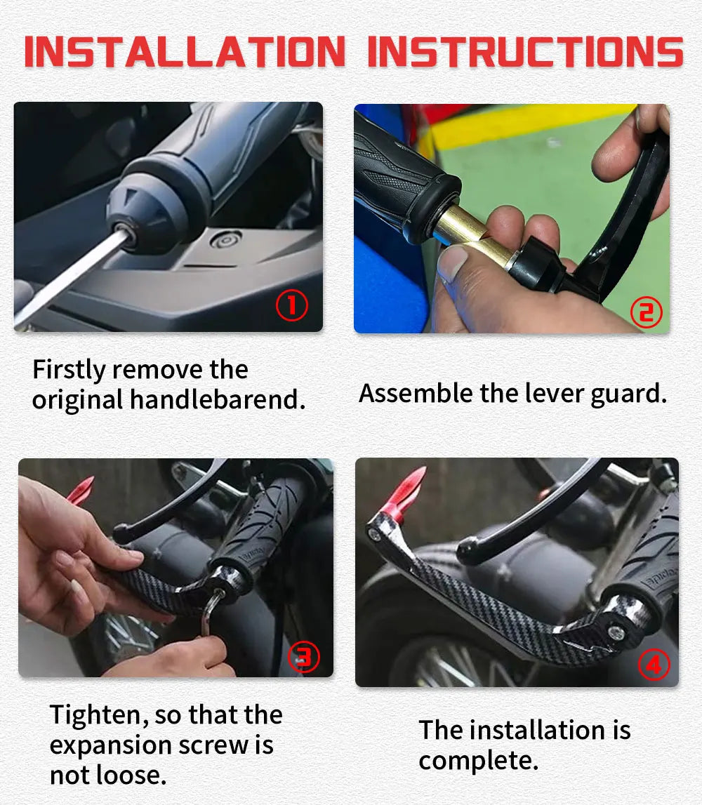 Kawasaki Z750 2007–2010 Brake & Clutch Lever Hand Guard Protector – CNC Aluminum + Carbon Fiber – 22mm – 8 Colors – $28
