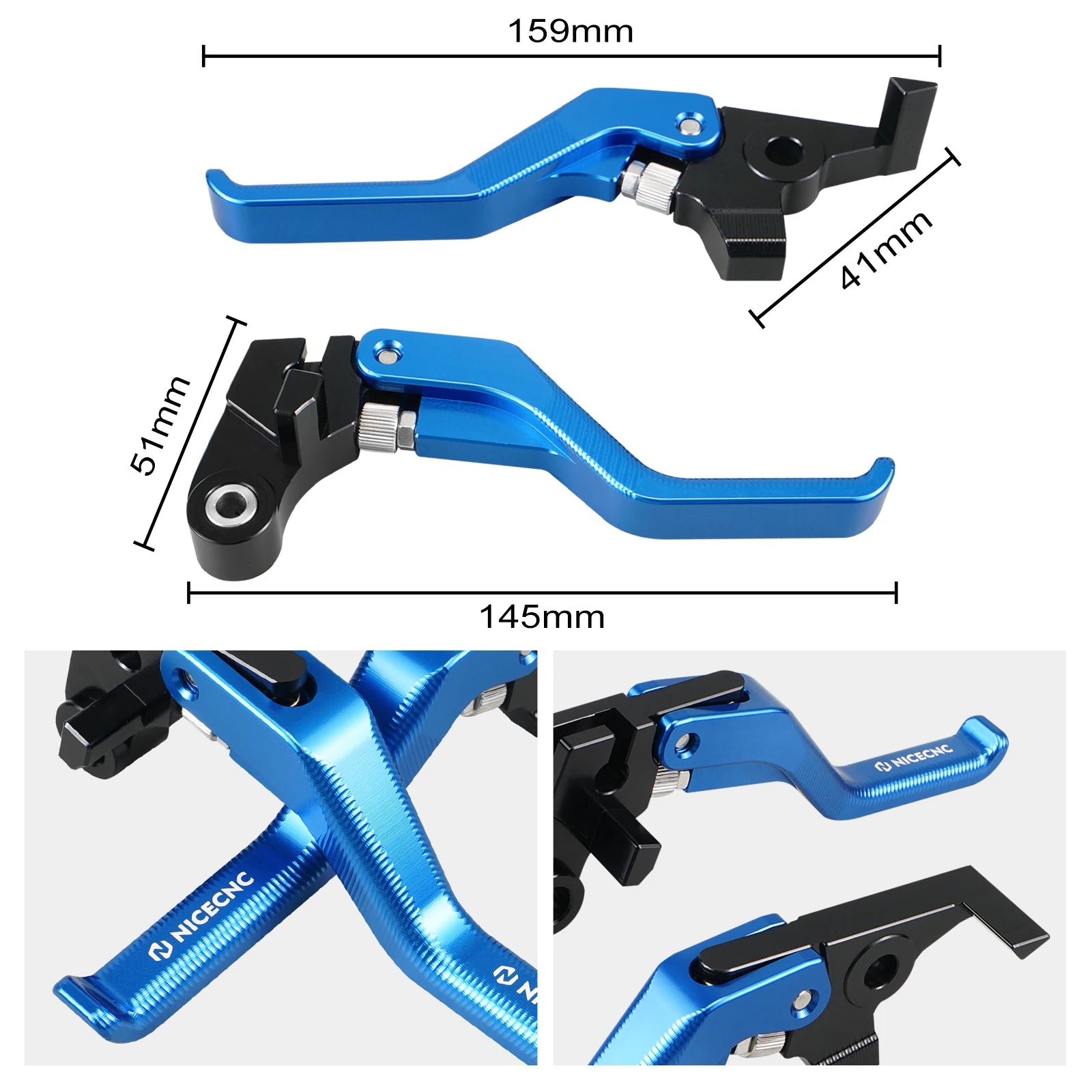 Yamaha Ténéré 700 / XTZ700 2019–2024 / XSR700 / MT-07 NICECNC Shorty Brake Clutch Lever & Clutch Arm – CNC 6061-T6 Aluminum – Blue / Black – $44–$167
