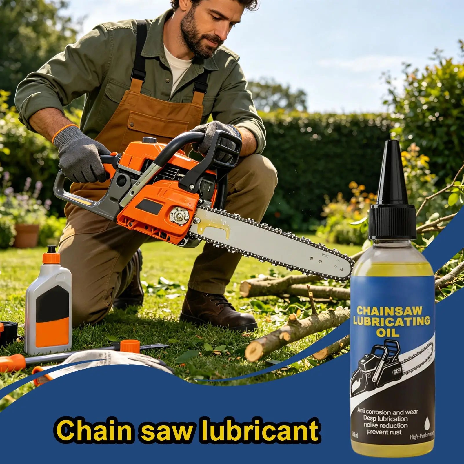 Chainsaw Lubricating Oil 100ml – Anti-Rust Deep Penetrating Chain Lube for Motorcycle Bicycle Chainsaw Hedge Trimmer – $12
