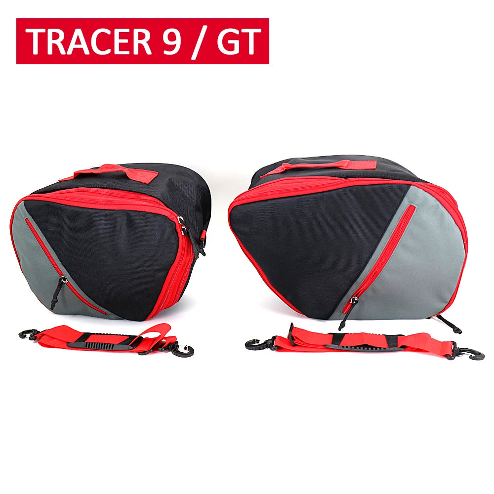 Otilli Yamaha Tracer 9 900 GT Motorcycle Luggage Bags Expandable Inner Bags Pannier Liner Tool Box Saddle Bag Suitcases Nylon – Blue / Red (1 Pair)