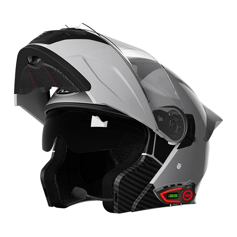 Modular Helmets – DOT Approved Bluetooth Motorcycle Helmet, Dual Visor & LED Tail Light