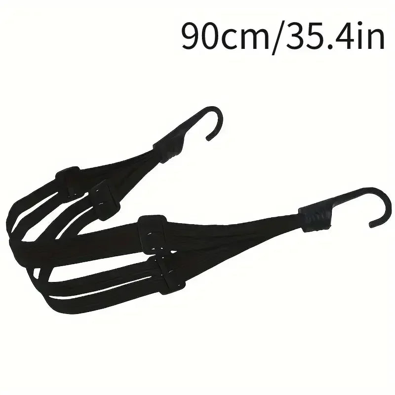 Heavy Duty Elastic Motorcycle Helmet Cargo Net With 2 Hooks Bungee Cord Luggage Holder for Bike Back Seat Electric Scooter Bag