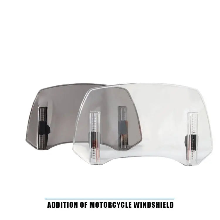 Universal Motorcycle Windshield Extension Adjustable Spoiler Clamp-On Windscreen Deflector Suitable for All Motorcycle Parts – SOYAVISION ABS 280mm 300mm 360mm Grey Clear No Drill