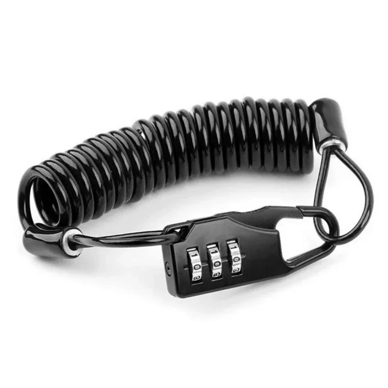 DOMEN Bicycle Anti-Theft Lock Motorcycle Portable Three-Digit Password Helmet Lock Bike Wire Rope Helmet Lock Bike Accessories
