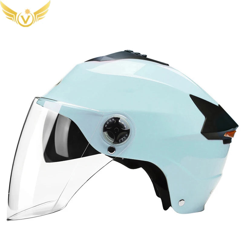 Half Helmets with Rechargeable Double Visor
