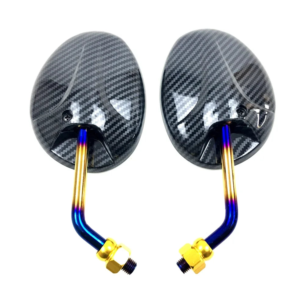 Universal 8mm Convex Motorcycle Mirror ABS & Metal Rearview Side Motorcycle Mirror for Honda Suzuki Yamaha Kawasaki Ducati Scooter E-Bike