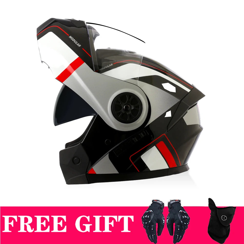 Bluetooth Modular Helmets – Full Face Motorcycle Helmet, Dual Visor, All-Season for Men & Women