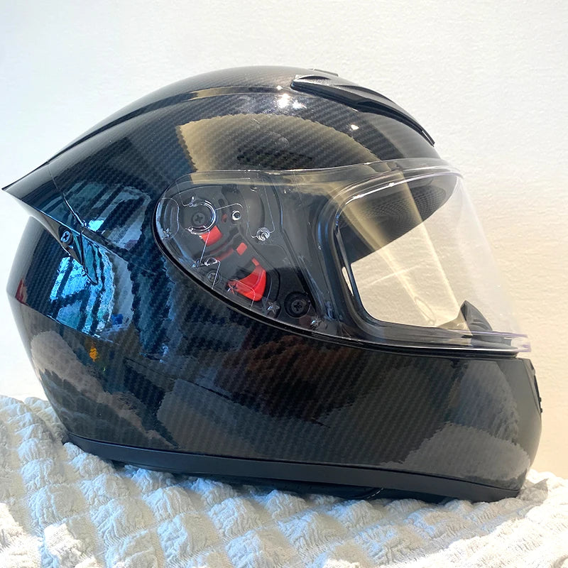 Carbon Fiber Helmets – DOT Certified Full Face Motorcycle Helmet, Colorful All-Season Design for Men & Women