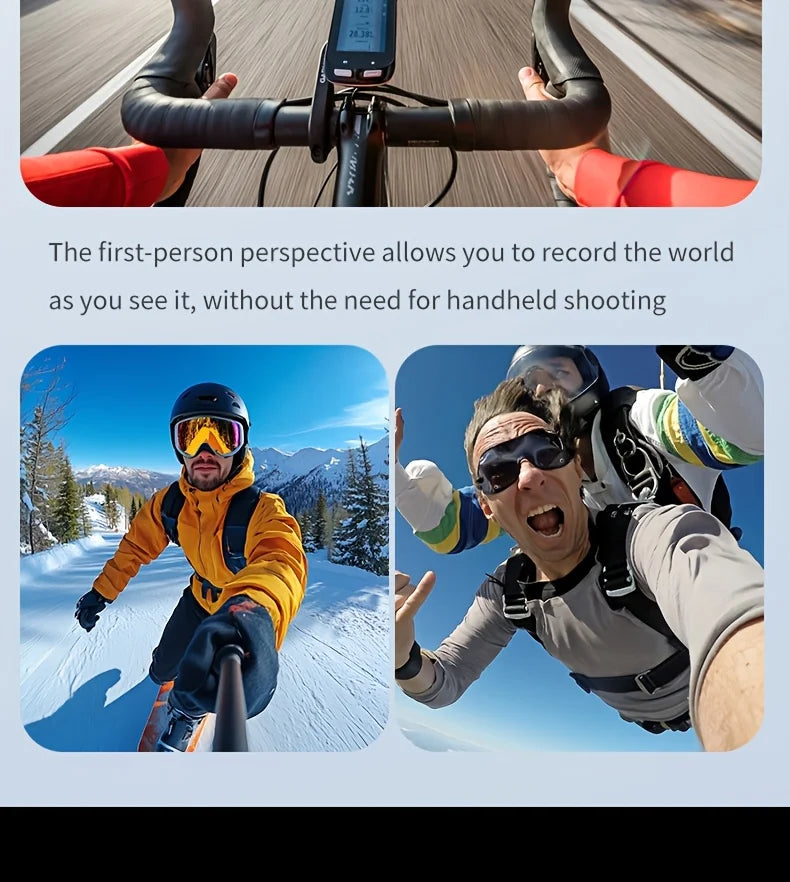 4K HD Flip Screen Thumb Action Camera 20MP Sony Sensor Anti-Shake Wide-Angle Vlog Cycling Camcorder 32GB USB Charging Lightweight Portable POV Camera for Outdoor Travel Cycling