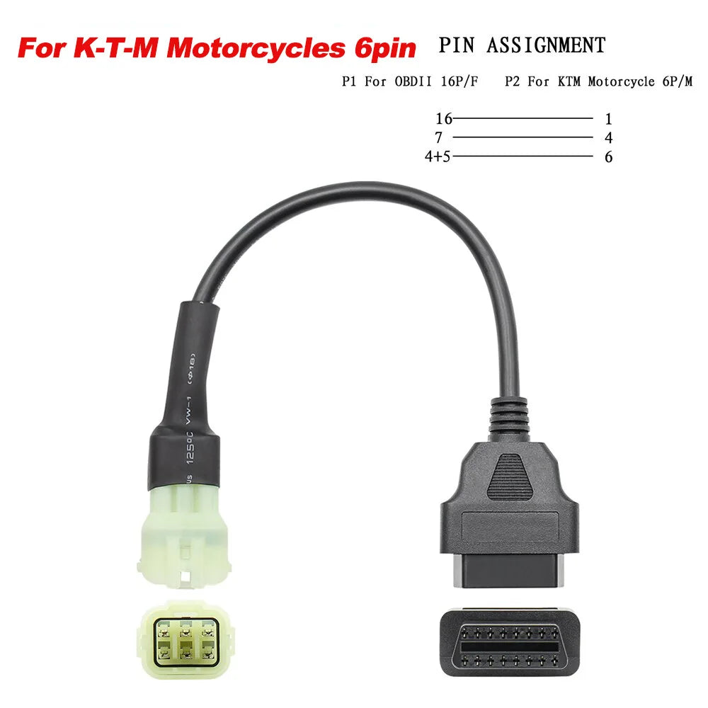 ITCARDIAG ELM327 V1.5 Motorcycle OBD2 Adapter Cable Kit – EFI Bikes – Yamaha Honda Kawasaki Suzuki Ducati KTM Harley – Android – $37–48