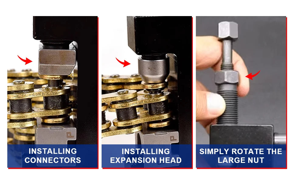 Motorcycle Chain Breaker & Disassembly Tool Kit – for 520 525 530 Chain – Rivet Link Willow Nail Kit – $50