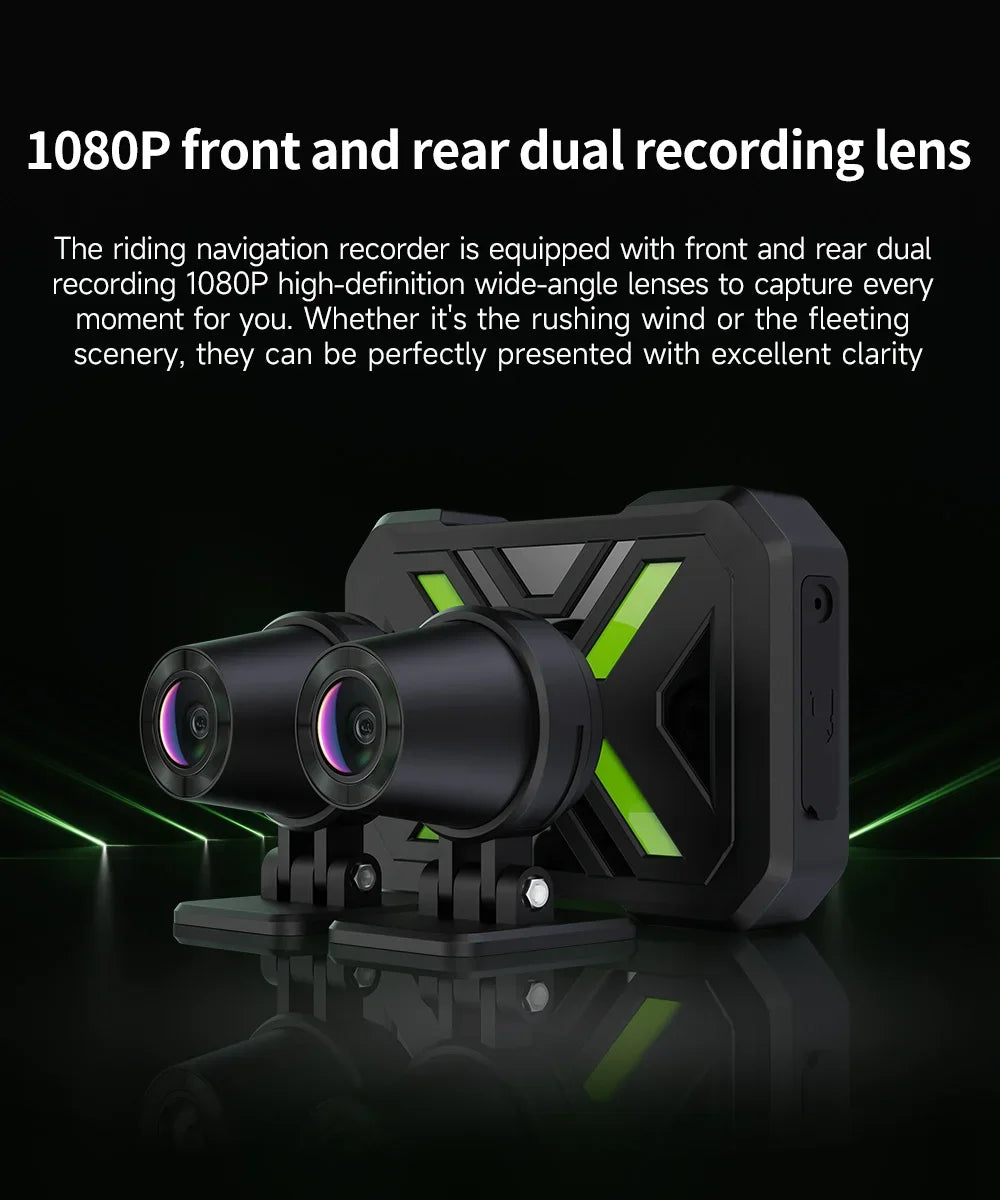 JIUYIN Dual Lens Motorcycle Dash Cam 720P/1080P Front & Rear Waterproof WiFi Night Vision Loop Recording Motorcycle Camera DVR Black Box G-Sensor