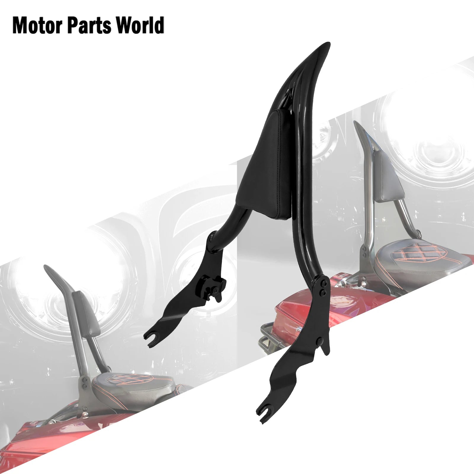 Motorcycle 16'' Detachable Rear Passenger Backrests Sissy Bar Pad For Harley Touring CVO Road King Electra Street Glide 09-2025