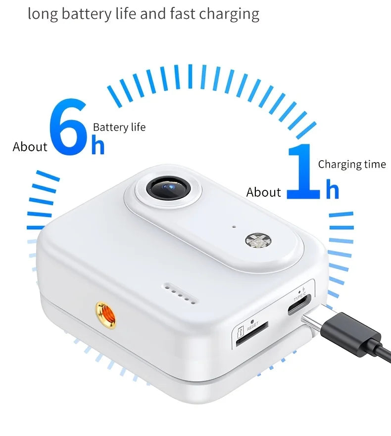 4K HD Flip Screen Thumb Action Camera 20MP Sony Sensor Anti-Shake Wide-Angle Vlog Cycling Camcorder 32GB USB Charging Lightweight Portable POV Camera for Outdoor Travel Cycling
