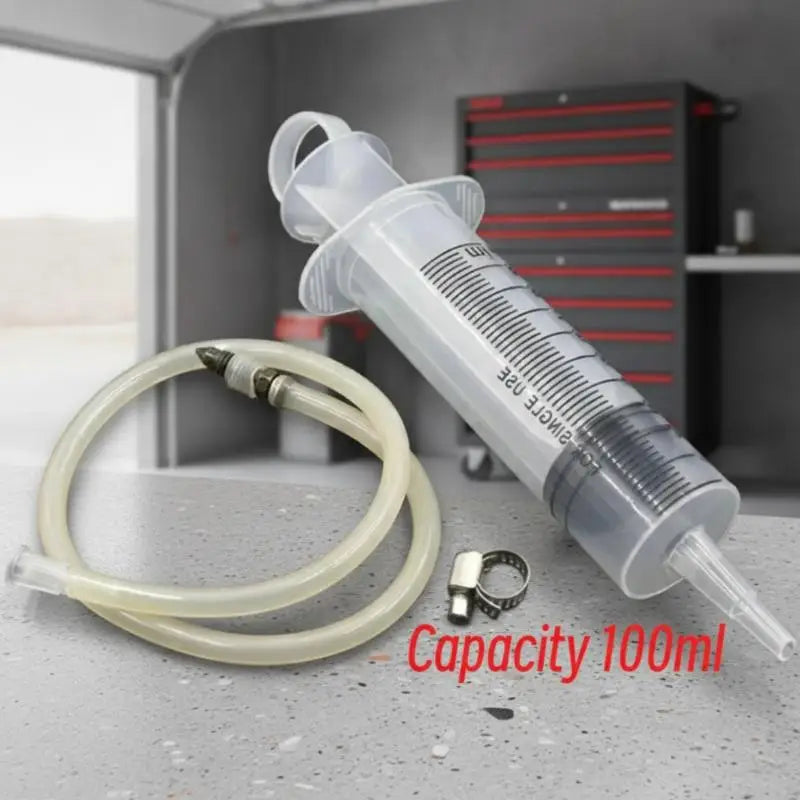 Motorcycle Brake Caliper Bleeder Syringe Tool Kit – Brake Caliper Tools – 100ml Hydraulic Disc Brake Air Bleeding & Fluid Replacement Tool with 26cm Hose & Hook – $12