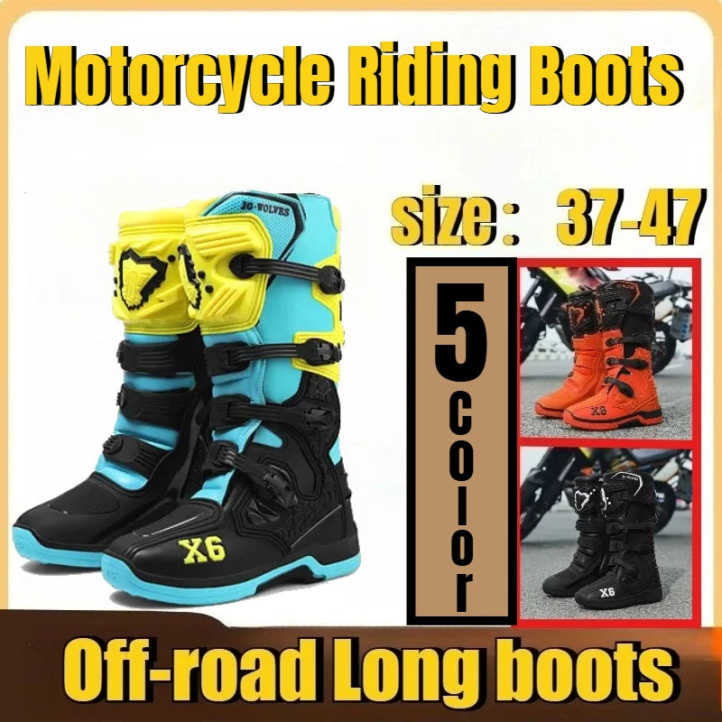 Riding Boots – X6 Off-Road Motorcycle Boots, Mid-Calf Protective Racing Boots for Men & Women
