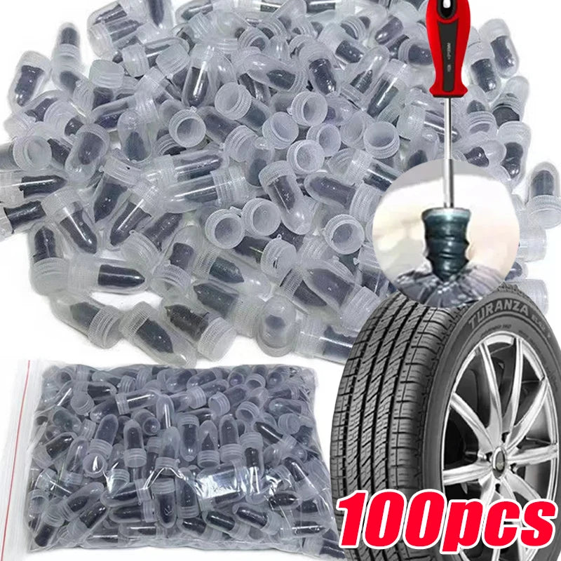 100pcs Rubber Tire Repair Nails – Small (0.1–3mm) or Large (3–5mm) Breach – Car Motorcycle Truck Scooter – $16–17