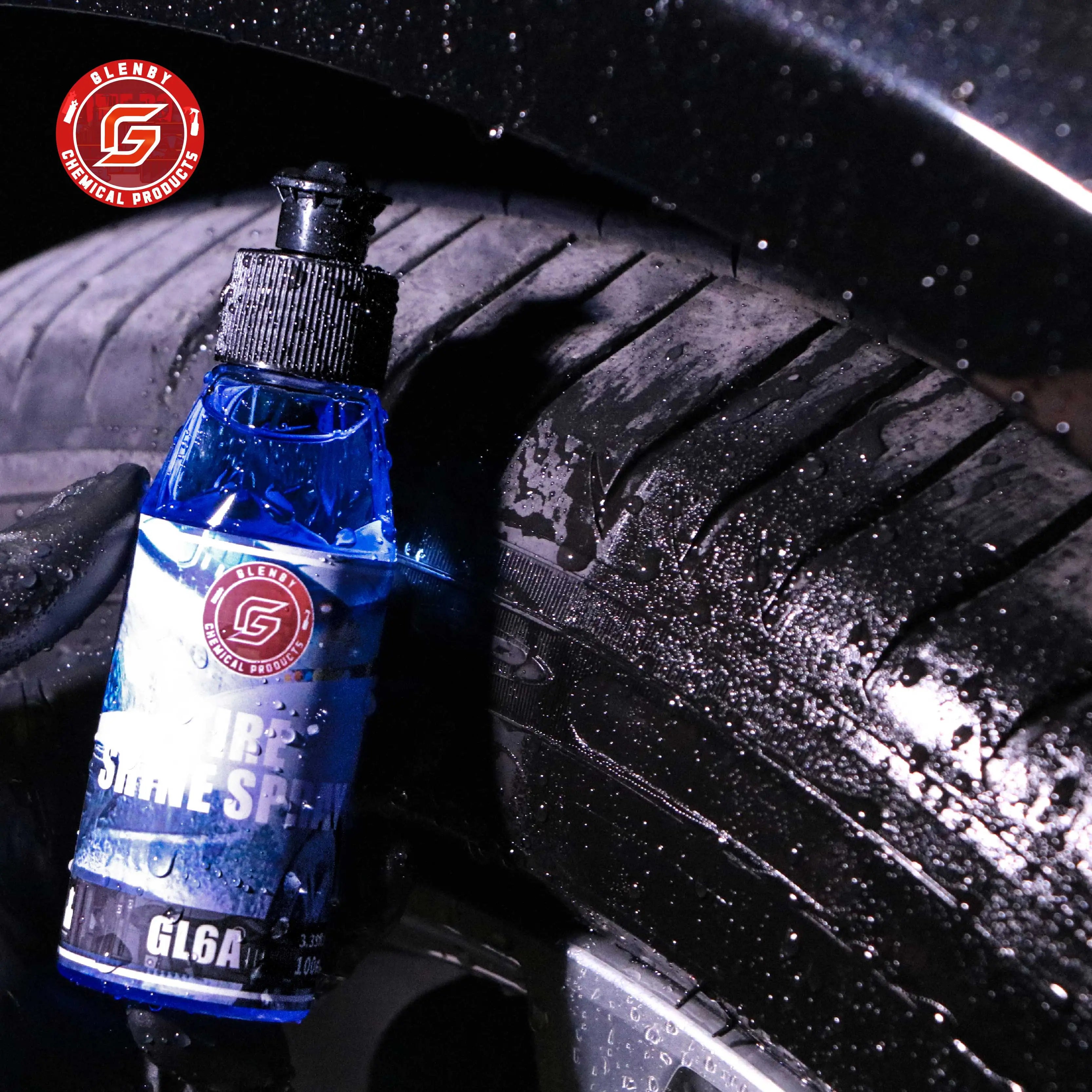 Glenby GL6A Tire Shine Spray – Wet Black Glossy Finish with One Quick Spray – 100ml / 200ml / 300ml – $20
