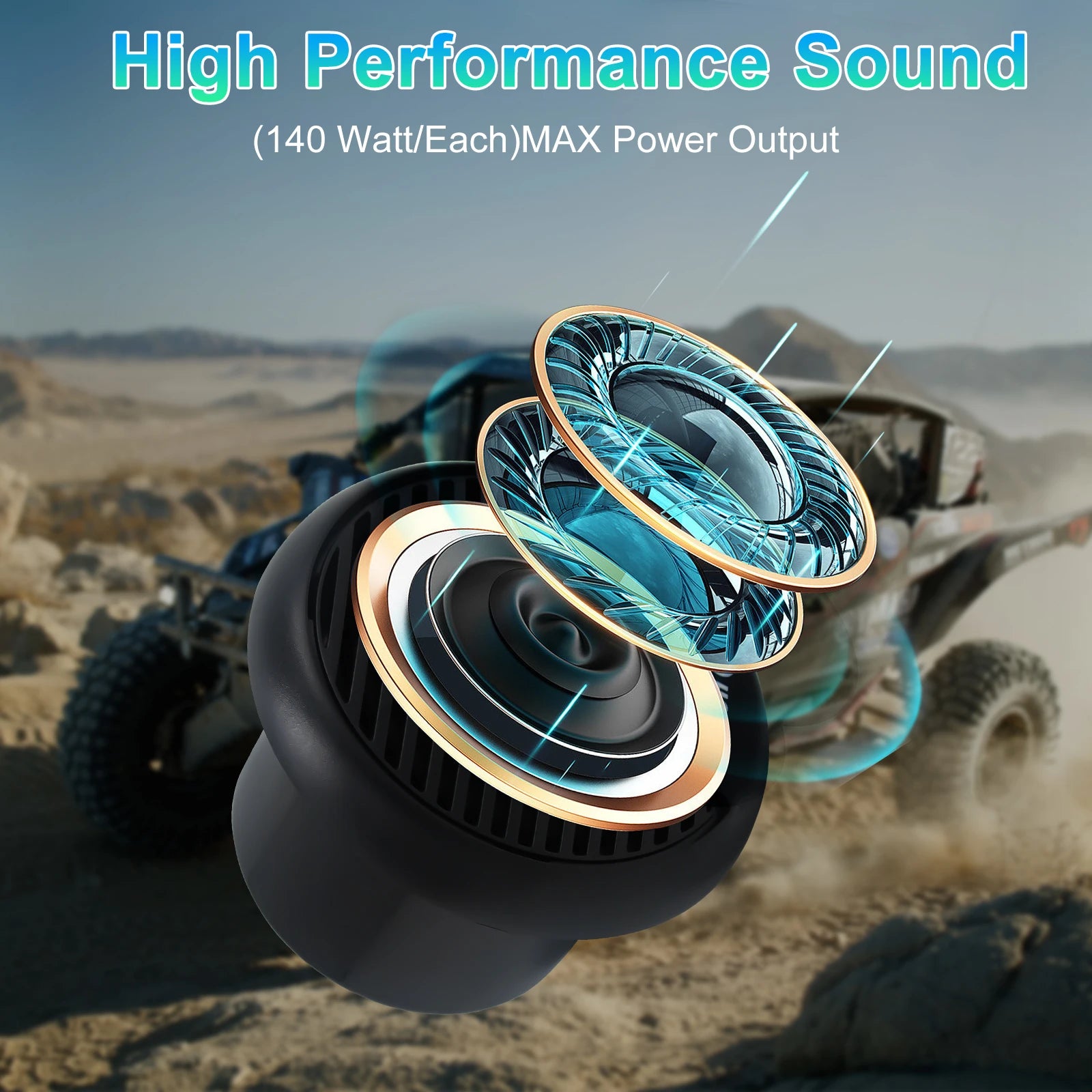 Motorcycle Speakers – Studiofinix 160W Marine Waterproof Bluetooth Audio