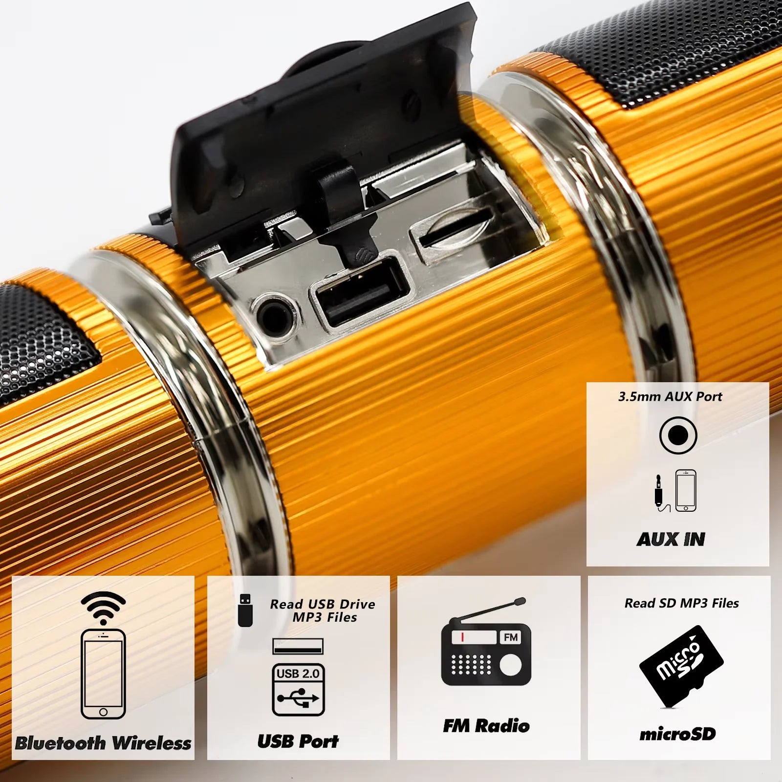 Motorcycle Speakers – Bluetooth Stereo, MP3 & FM Radio Sound System