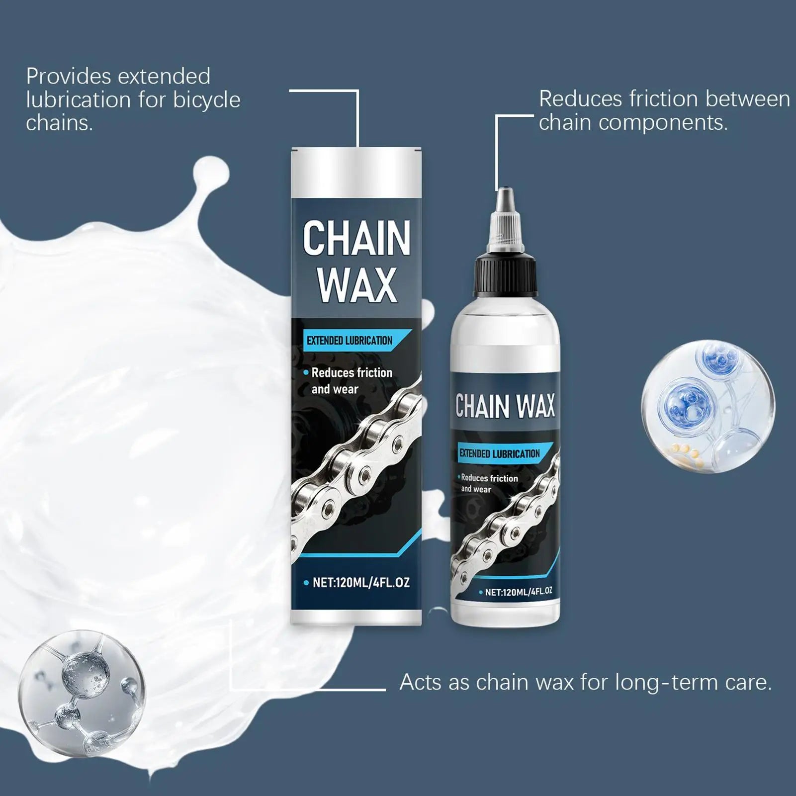 Bike Chain Lube Wax-Based 120ml – MTB Bicycle Lubricant Dry & Wet Conditions Motorcycle Chain Maintenance – $20