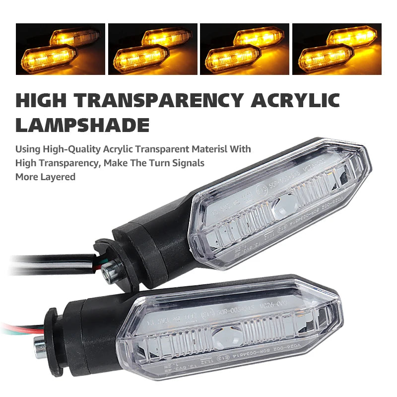 LED Turn Signal Bulbs – 12V Dual Color DRL Amber Flowing Motorcycle Light