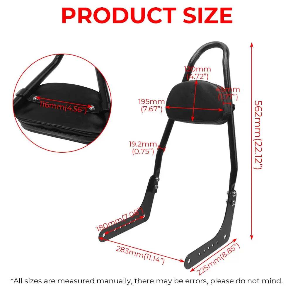 For Harley Softail Low Rider 18-Later FLDE FLHC FLHCS FLSL Motorcycle Accessory Black Sissy Bar Backrest Pad Steel Metal PU