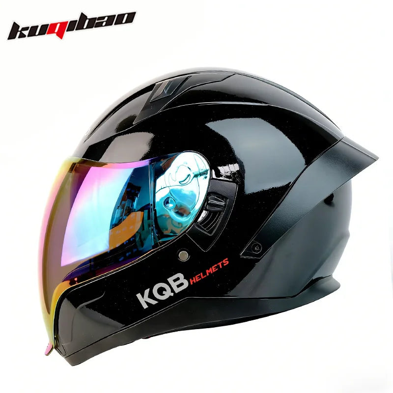 KQB Modular Helmets – Flip-Up Full Face Motorcycle Helmet, Dual Sun Visor & Colorful Lens, All-Season Unisex
