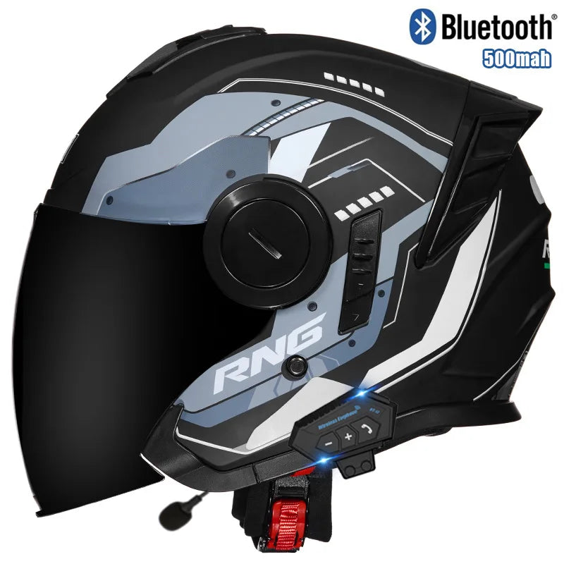 Three Quarter Open Face Helmets with Built In Bluetooth Headset