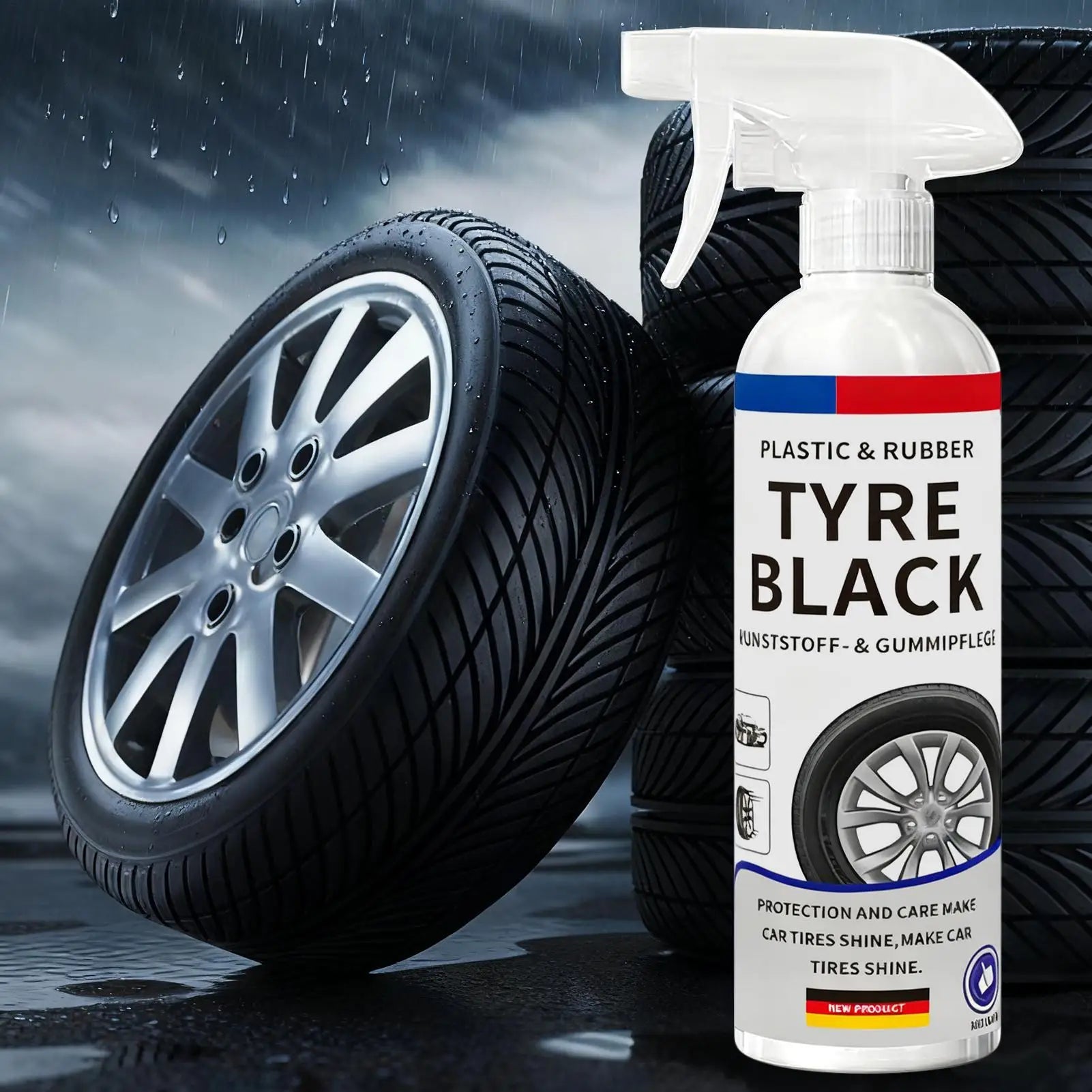 Tire Shine Spray 500ml – Automotive Tyre Restorer & Rubber Care – Trucks Sedans RVs SUVs – With or Without Nozzle – $16–17
