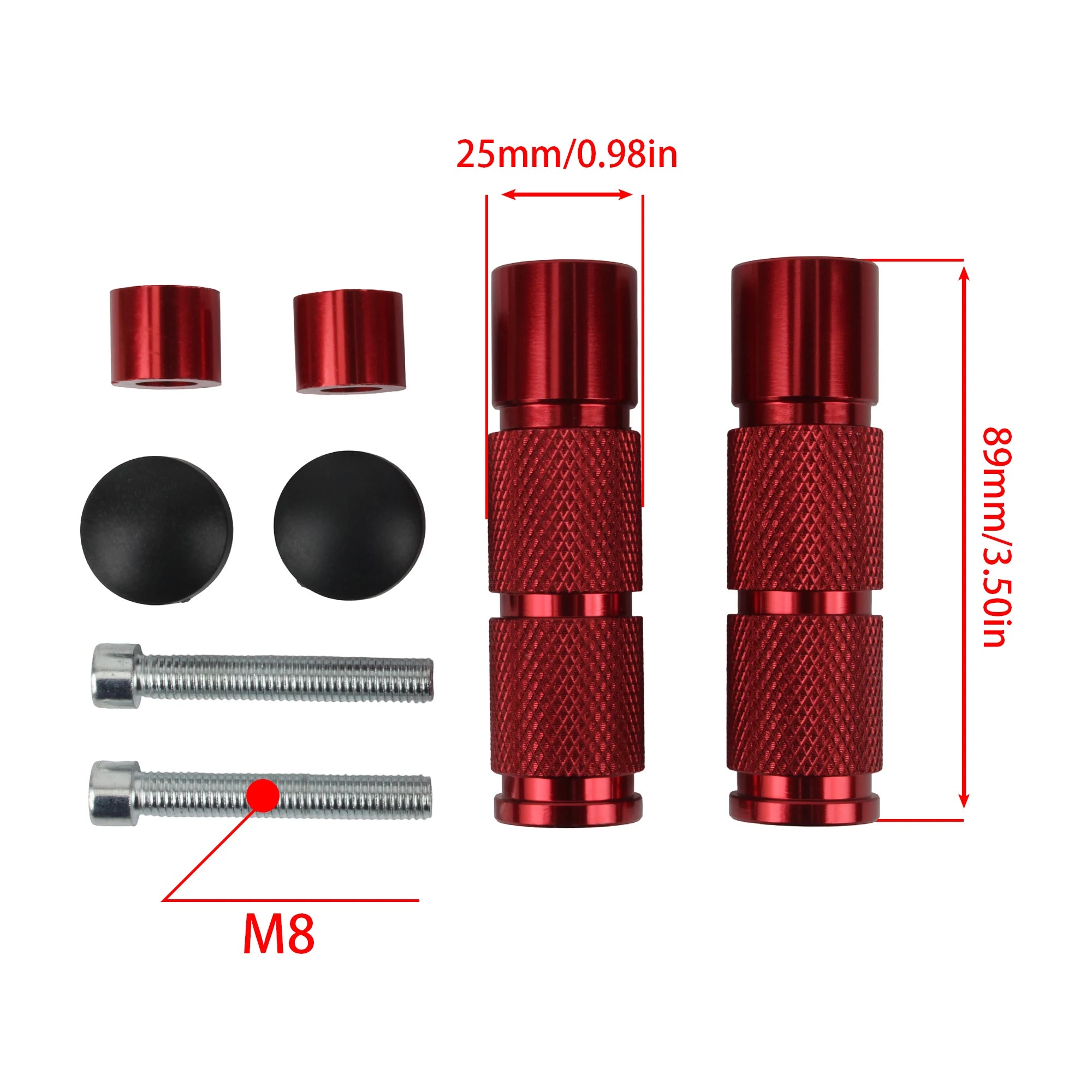 Universal M8 CNC Aluminum Motorcycle Foot Pegs – Kawasaki / Honda / KTM / Yamaha / Suzuki / ATV / Scooter / Motocross – 6 Colors – 90mm – $24