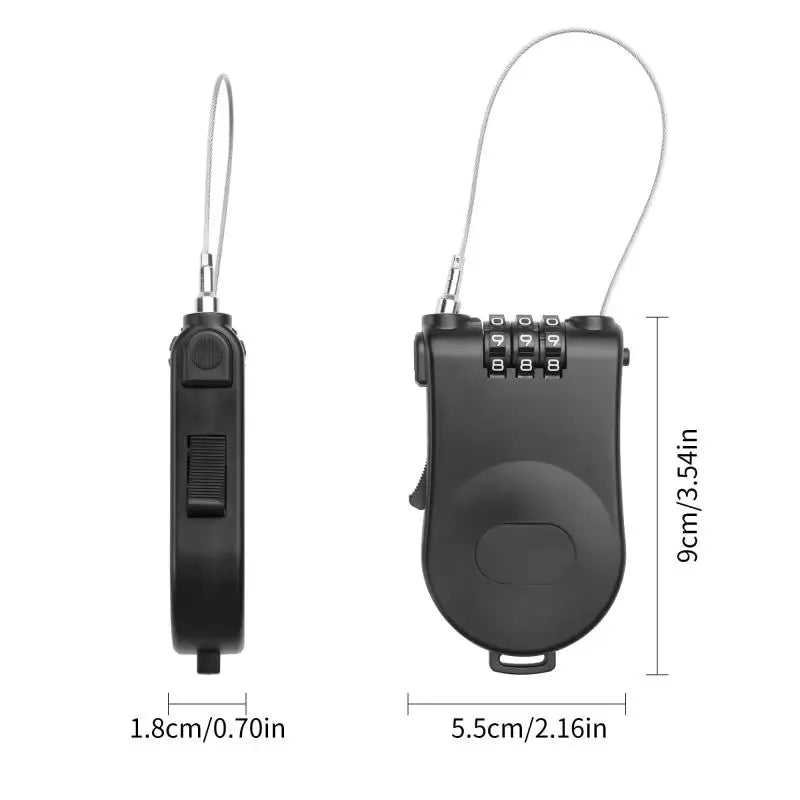 DOMEN Bicycle Steel 3 Digit Cable Code Lock Outdoor Waterproof Motorcycle Helmet Anti-Theft Chain Password Lock Bike Accessories