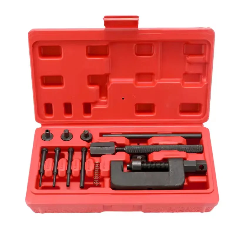 13-Piece Bicycle & Motorcycle Chain Removal & Breaker Tool Kit – Pins 2.2/2.9/3.8mm – Red Box – 780g – $39