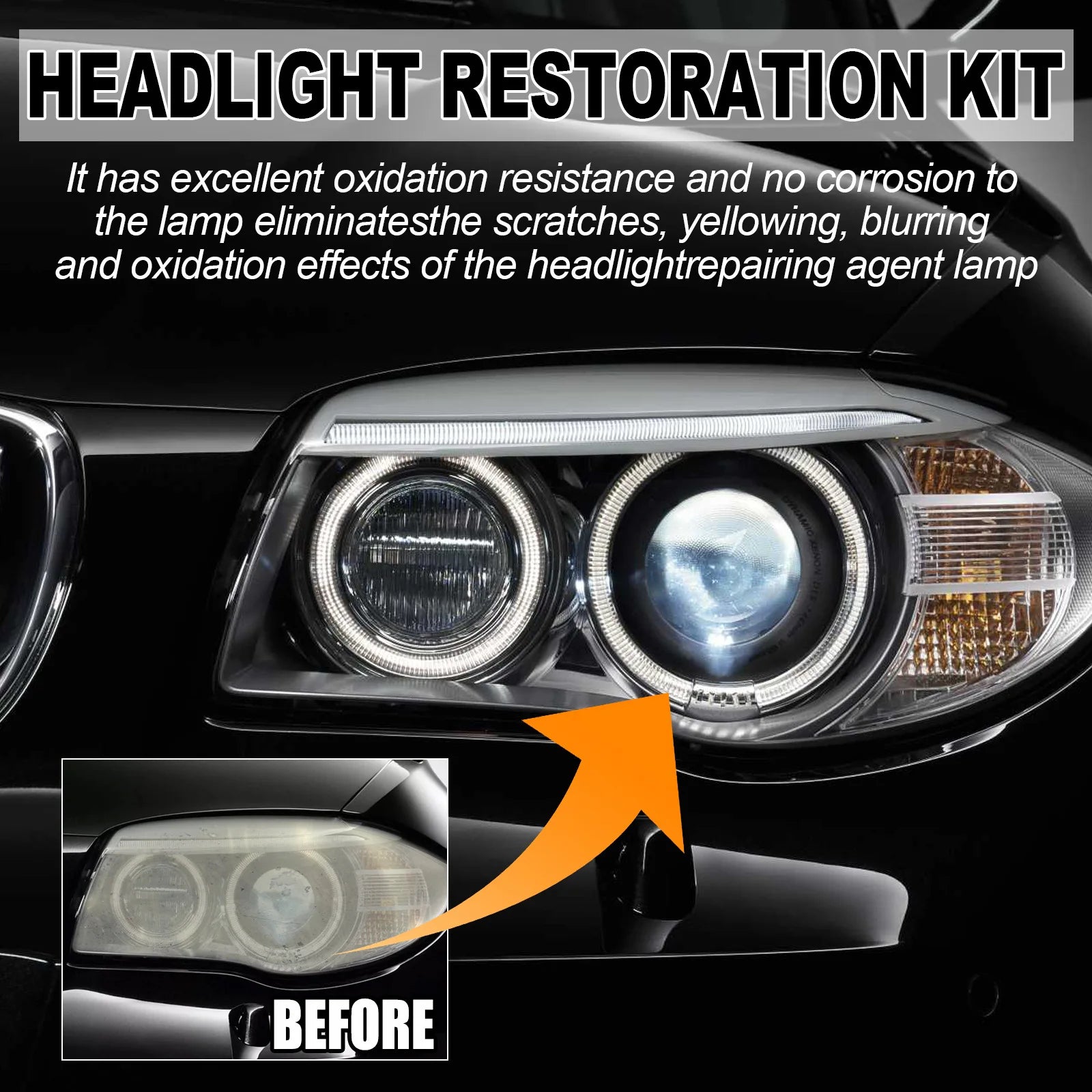 Professional Car & Motorcycle Headlight Restoration Kit – Wet Sand + Polish + UV Protect – Removes Yellowing Scratches – Car / Motorcycle / ATV – 24 Set Options – $40