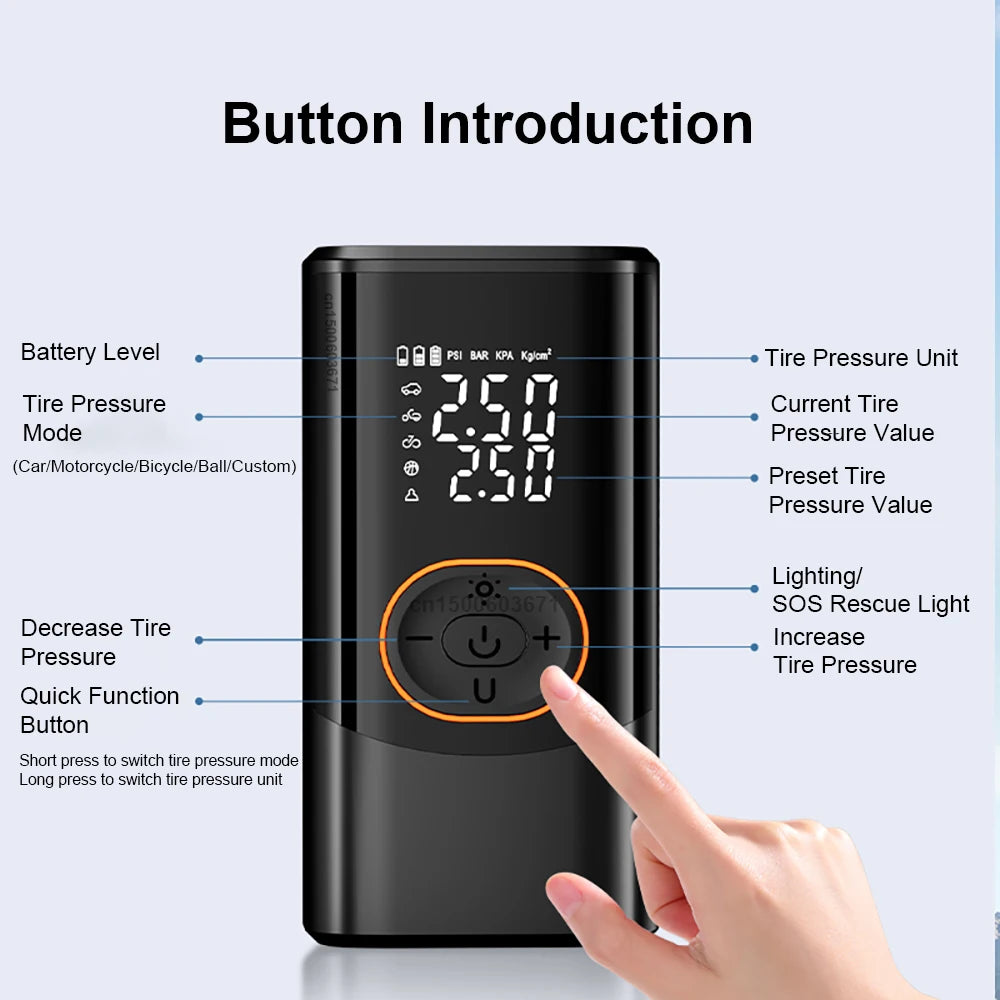 Portable Air Compressor – Mini Digital Tire Inflator