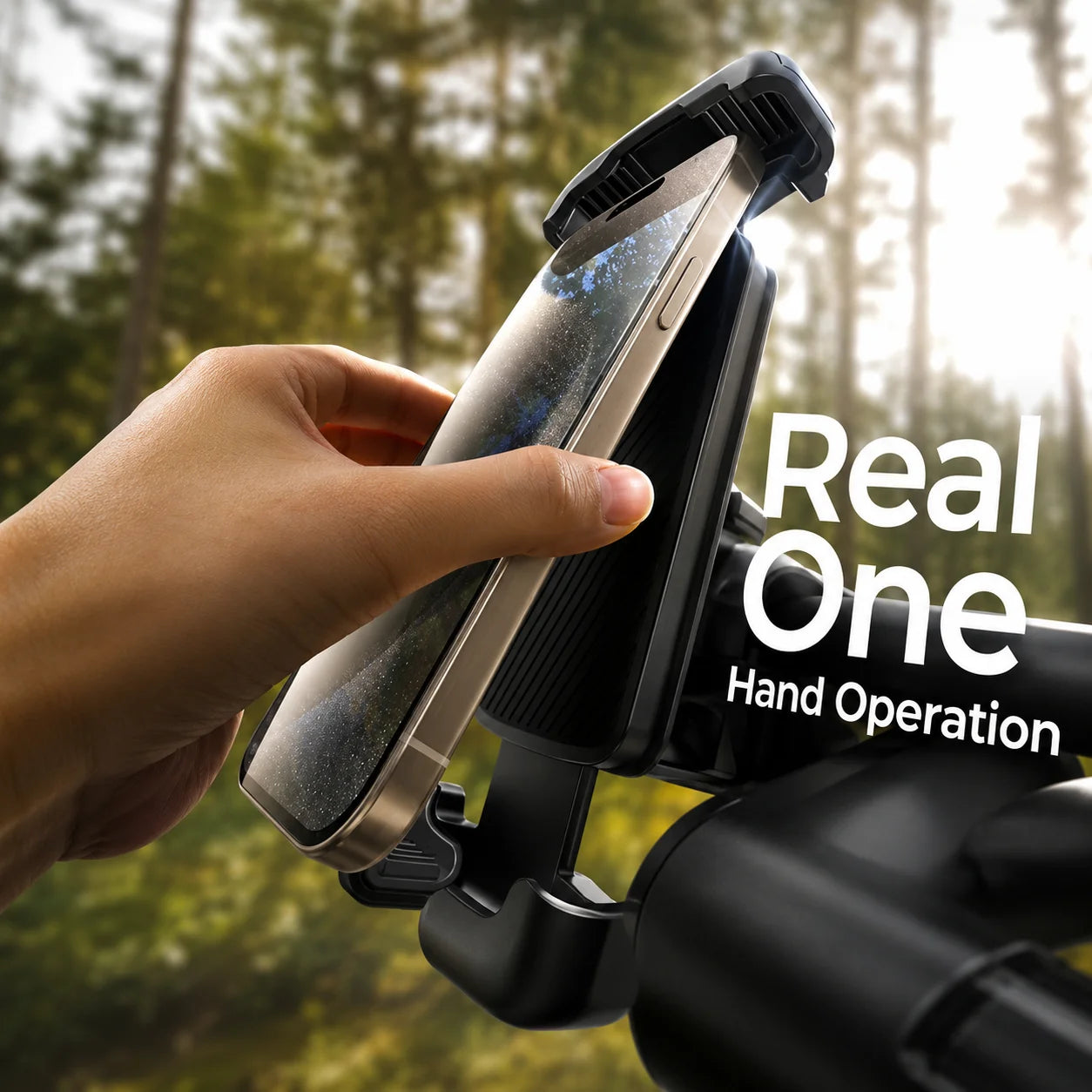 ZEKA Universal Motorcycle Phone Mount – One-Hand Shockproof Handlebar GPS Holder for Bikes, Scooters & E-Bikes