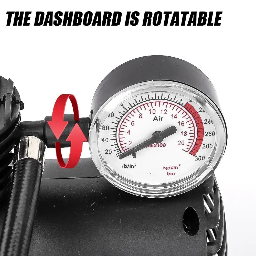 Portable Air Compressor – 300 PSI 12V Mini Tire Inflator