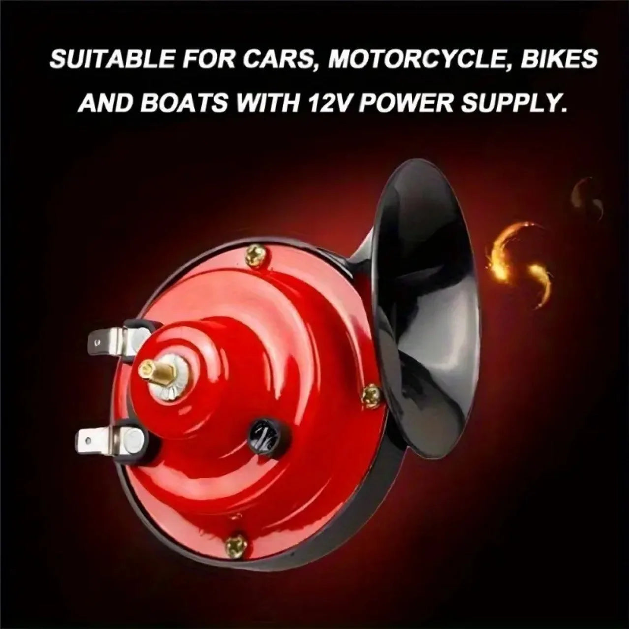 Motorcycle Horn – 12V/24V/48V Super Loud Waterproof Snail Horn