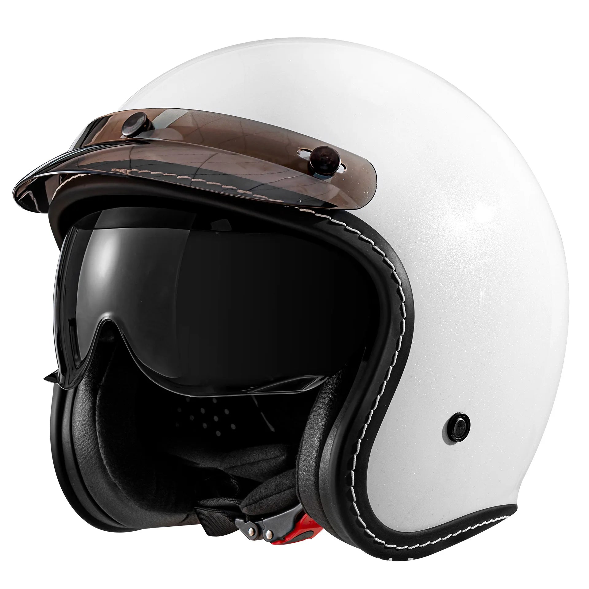 Open Face Helmets – 3/4 Retro Motorcycle Helmet, Dual Visor, Lightweight All-Season Unisex Design