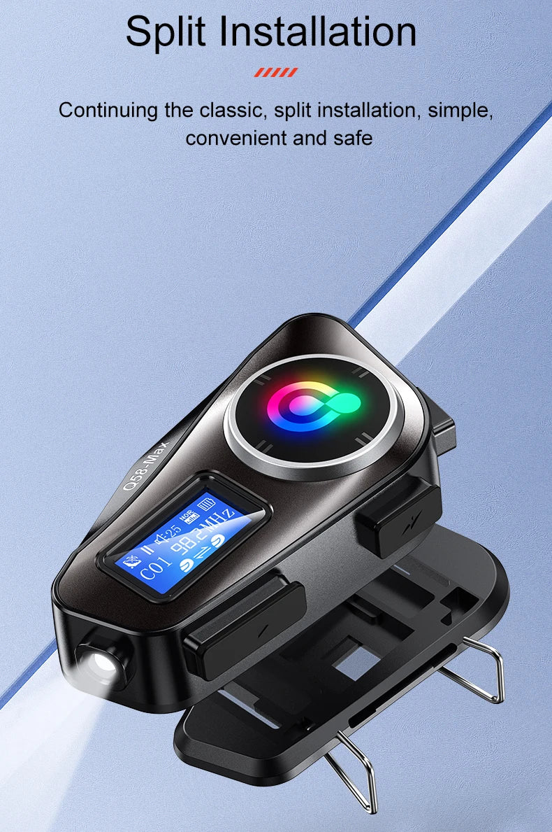 Q58 Max Motorcycle Bluetooth Intercom – 500m Helmet Communication