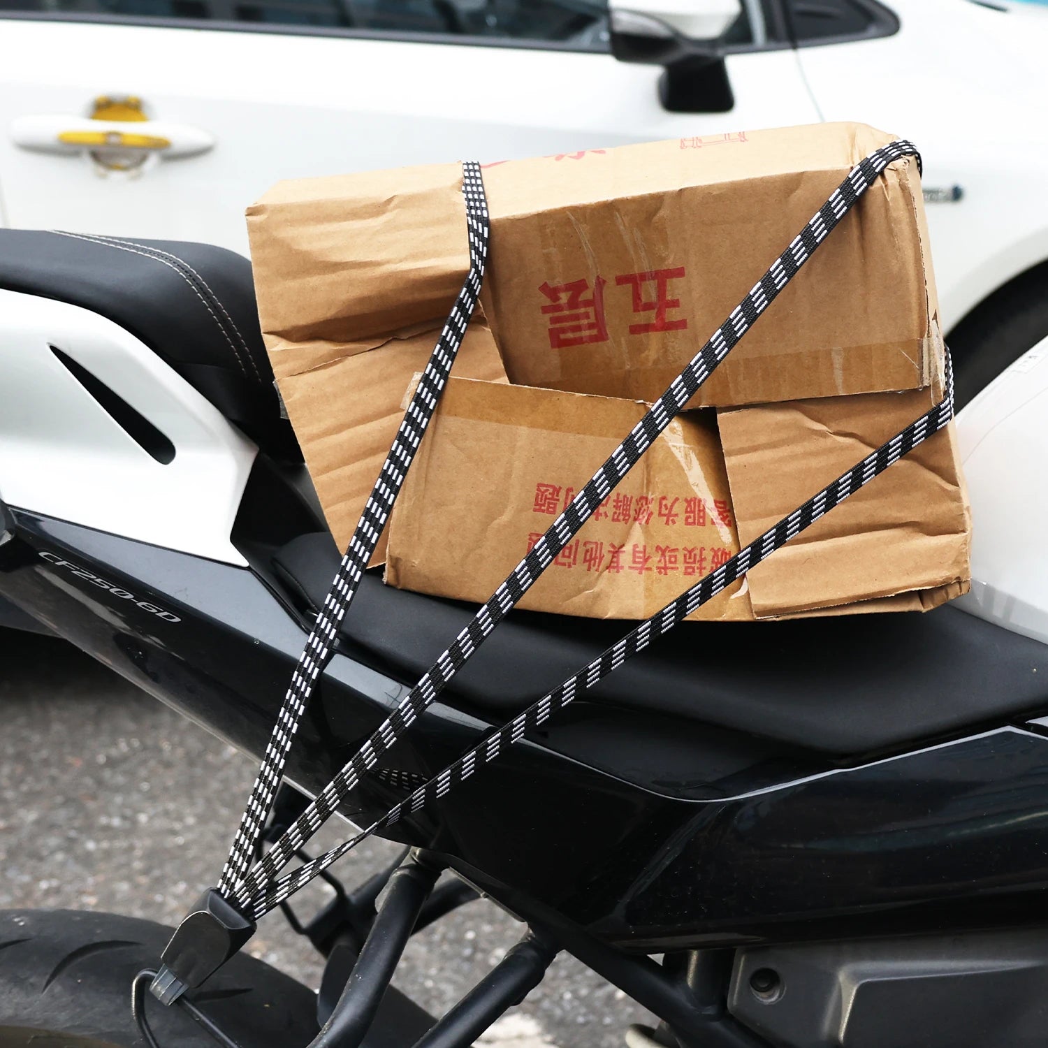 Bungee Straps – 90cm Adjustable Motorcycle Luggage & Helmet Strap
