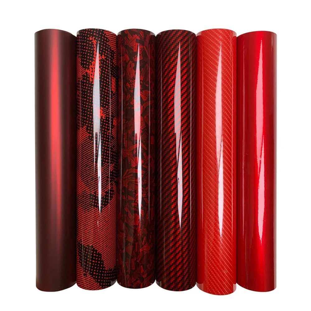 Decorative Vinyl Wrap Film 150cm – Python Camouflage / Carbon Fiber / Auroral Red / Matte Dark Red – Anti-Scratch Waterproof Self-Adhesive PVC – Car Motorcycle Helmet – 10–50cm Wide – $7–46