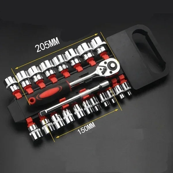 12-Piece Portable Ratchet Wrench Socket Set – 4–13mm Metric – Chrome Vanadium Steel – Bike / Motorcycle / Car / Boat – from $9