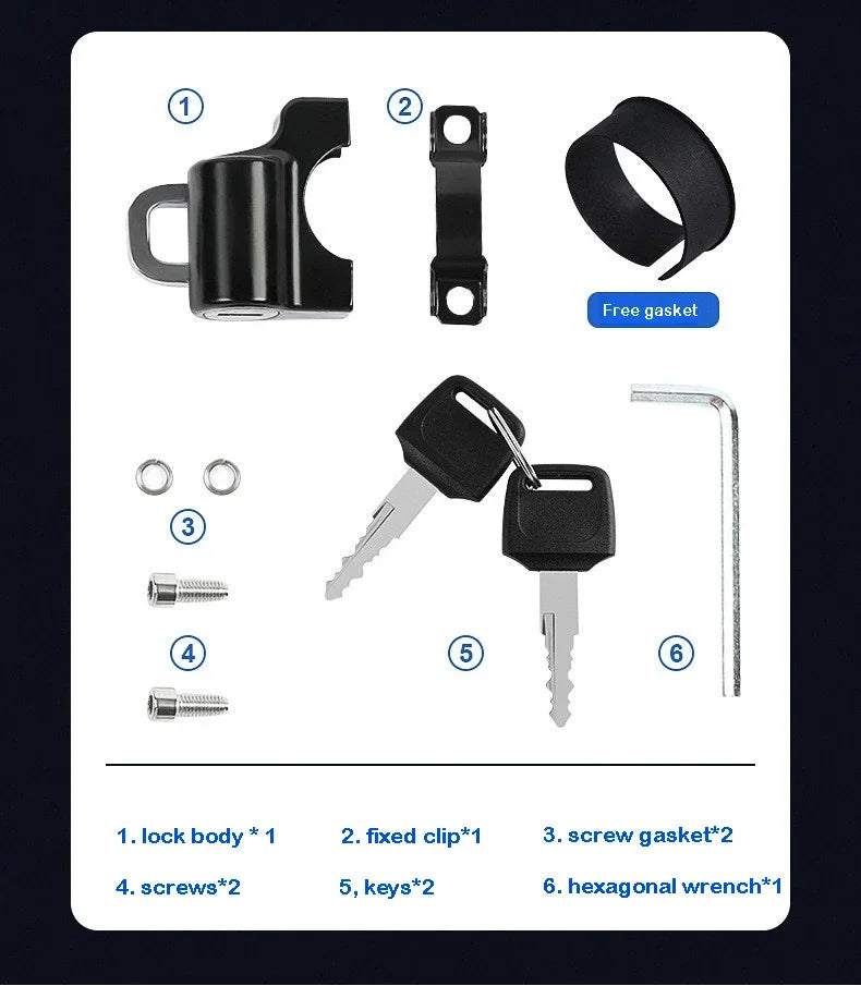 Motorcycles Helmet Lock Anti-theft Helmet Lock Handlebar Mount Motorcycle Electric Motorbike Security Lock Accessories