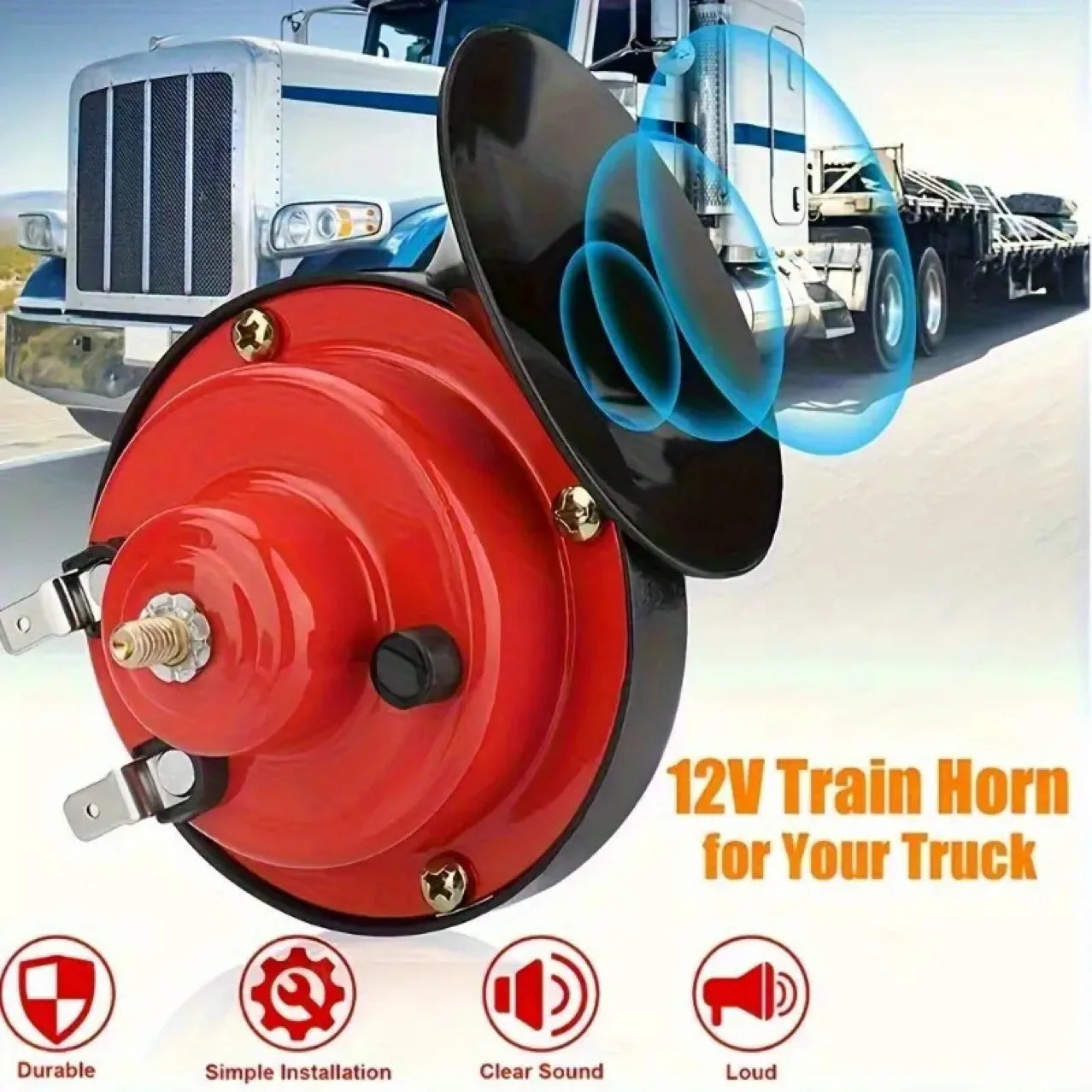Motorcycle Horn – 12V/24V/48V Super Loud Waterproof Snail Horn