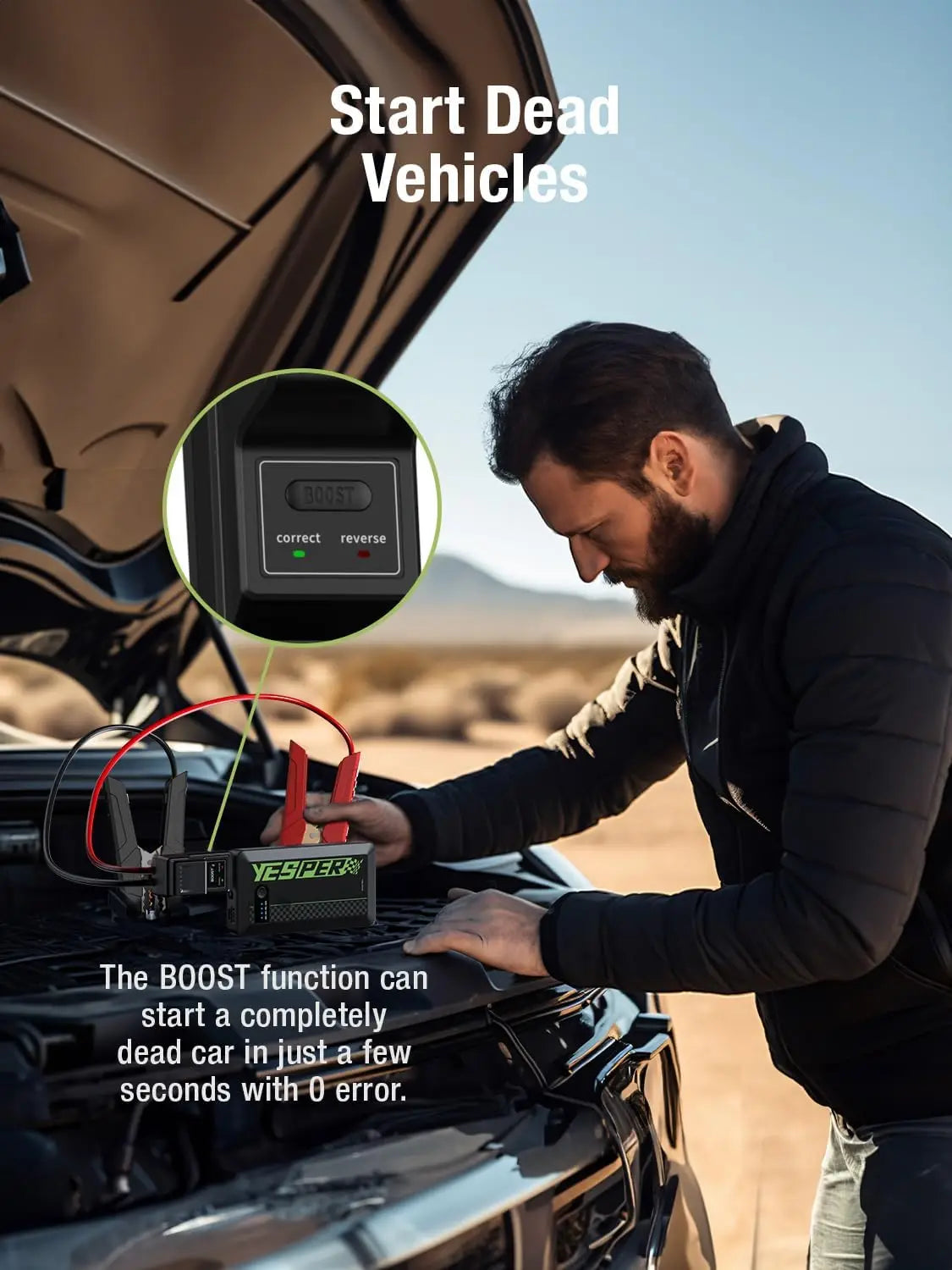 YESPER A-Armor-MINI 1500A Jump Starter – Ultra-Compact 12V Battery Booster & USB Power Bank