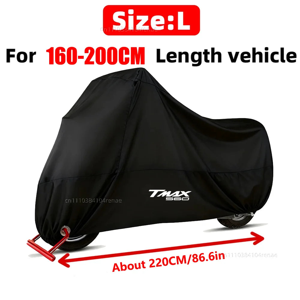 For Yamaha T-MAX TMAX 560 T-Max 560 T-Max560 TMAX560 190T Motorcycle Cover Waterproof Dustproof UV Protection All Season – Polyester Taffeta PU Coating Black M-4XL Storage Bag