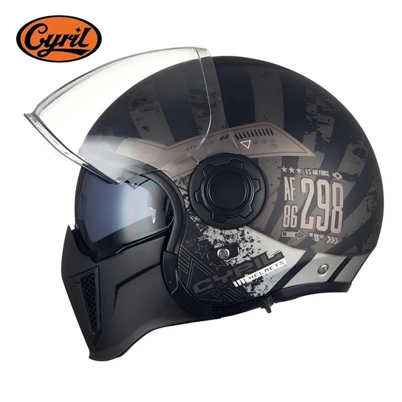 Retro Modular Helmet with DOT ECE Certification