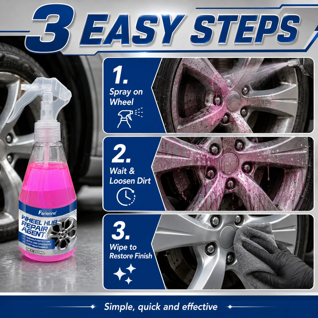 FARIENNE Auto Aluminum Wheel Cleaner